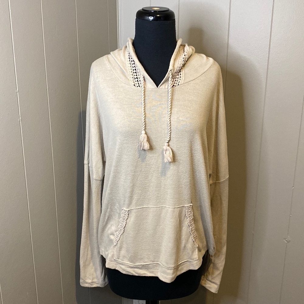 Joe Boxer Women’s Large Hoodie Sweater Embroidered Drawstring Casual